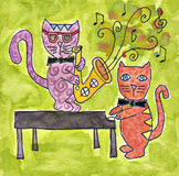 music clip art, saxophone clip art, piano clip art, cats p