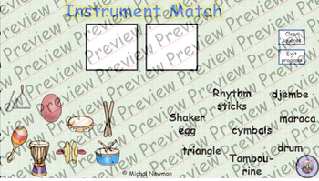 Preview of music - instrument match interactive game