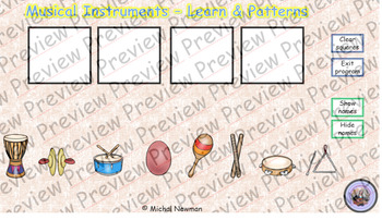 Preview of music - musical instruments - learn & pattern interactive game