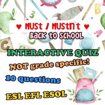 Preview of must / mustn't modal verbs interactive grammar game ESL fun activity
