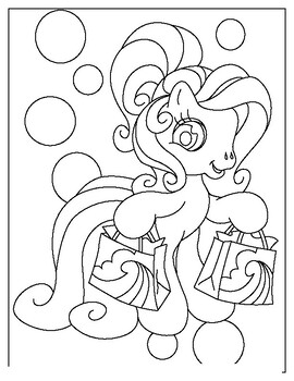 pony coloring book, little pony coloring book for kids, template, vector  illustration, line 25659996 Vector Art at Vecteezy