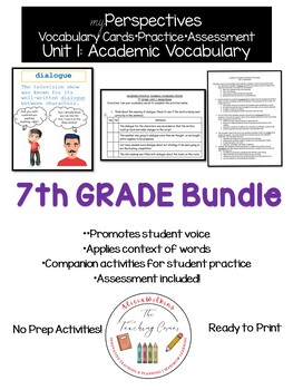 Preview of myPerspectives 7th Grade BUNDLE Unit 1: Academic Vocabulary Activities