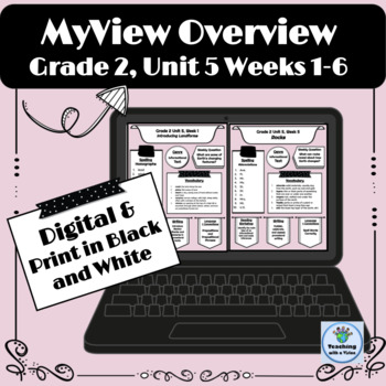 Preview of myView 2nd Grade Unit 5 Weeks 1-6 Overview Spelling List Parent Letter ELA Goals