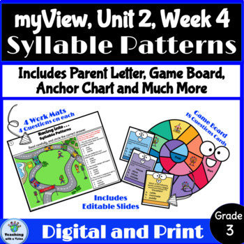 Preview of myView 3rd Grade Unit 2 Week 4 Word Study Spelling Syllable Patterns