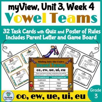 Preview of myView 3rd Grade Unit 3 Week 4 Word Study Spelling Vowel Teams with Anchor Chart