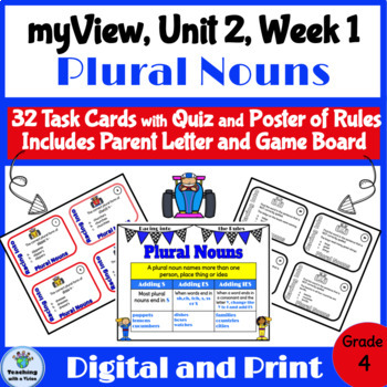 Preview of myView 4th Grade Unit 2 Week 1 Word Study Spelling Regular Plural Nouns Activity