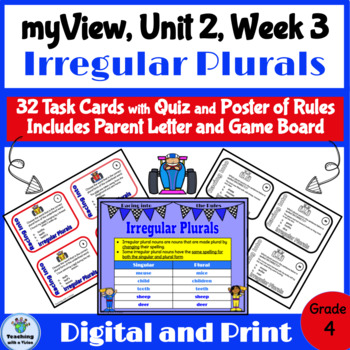 Preview of myView 4th Grade Unit 2 Week 3 Word Study Spelling Irregular Plurals Activities