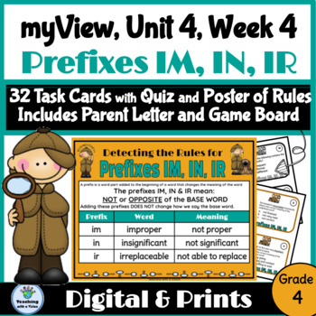 Preview of myView 4th Grade Unit 4 Week 4 Word Study Spelling Prefixes IM. IN, IR  