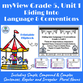 Preview of myView 5th Grade Unit 1 Language & Conventions Simple Compound Complex Sentence