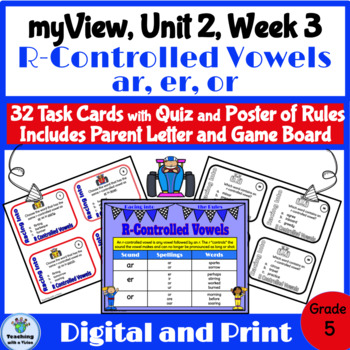 Preview of myView 5th Grade Unit 2 Week 3 Word Study Spelling R-Controlled Vowels Activity