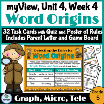 Preview of myView 5th Grade Unit 4 Week 4 Word Study Spelling Word Origins Activities