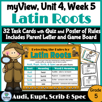 Preview of myView 5th Grade Unit 4 Week 5 Word Study Spelling Latin Roots Activities 