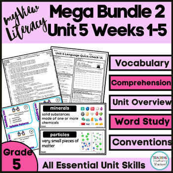 Preview of myView 5th Grade Unit 5 Bundle Vocabulary Word Study Spelling Comprehension