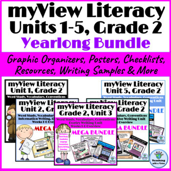 Preview of myView 2nd Grade Unit 1-5 Yearlong Bundle Writing Word Study Spelling Vocabulary