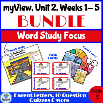 Preview of myView 3rd Grade Unit 2 Weeks 1-5 Word Study Spelling BUNDLE Digital & Print