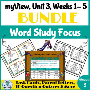 Preview of myView 3rd Grade Unit 3 Weeks 1-5 Word Study, Spelling BUNDLE, Digital & Print