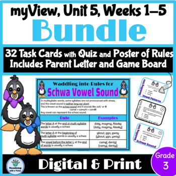 Preview of myView 3rd Grade Unit 5 Weeks 1-5 Word Study Spelling BUNDLE Digital & Print