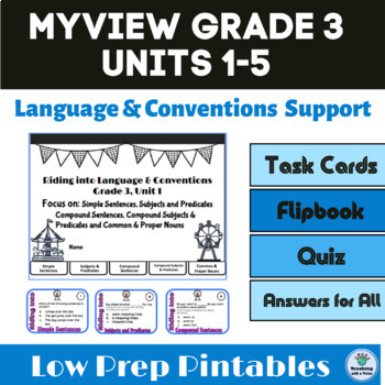 Preview of myView 3rd Grade Units 1-5 Yearlong Bundle Language & Conventions BONUS INCLUDED