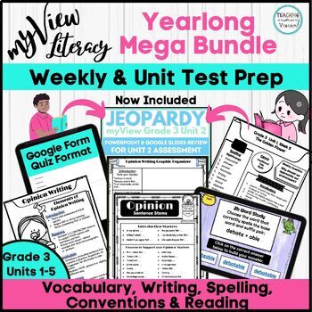 Preview of myView 3rd Grade U1-5 Supplement Writing Reading Spelling Vocab Digital Games