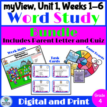 Preview of myView 4th Grade Unit 1 Weeks 1-5 BUNDLE Word Study Spelling Activities