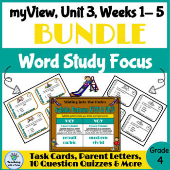Preview of myView 4th Grade Unit 3 Weeks 1-5 Word Study Spelling BUNDLE Anchor Charts