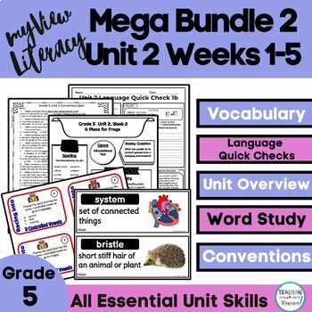 Preview of myView 5th Grade Unit 2 SUPPLEMENT Vocabulary Spelling Comprehension Conventions