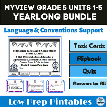 Preview of myView 5th Grade Units 1-5 Yearlong Bundle Language & Conventions BONUS INCLUDED