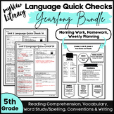 myView 5th Grade YEARLONG Language Quick Check Supplement 