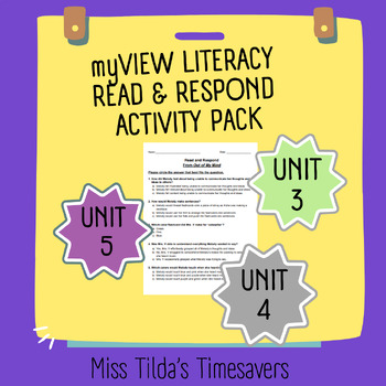 Preview of myView Literacy 4.2 Read and Respond Activity Pack