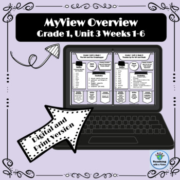 Preview of myView Literacy Grade 1 Unit 3 Weeks 1-6 Overview Outline Digital & PDF