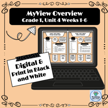 Preview of myView Literacy Grade 1 Unit 4 Weeks 1-6 Overview, Outline Digital & PDF