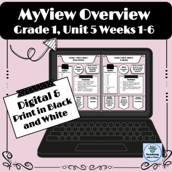 Preview of myView Literacy Grade 1 Unit 5 Weeks 1-6 Overview, Outline Digital & PDF