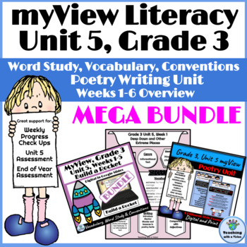 Preview of myView Literacy 3rd Grade Unit 5 MEGA BUNDLE Word Study, Writing & More