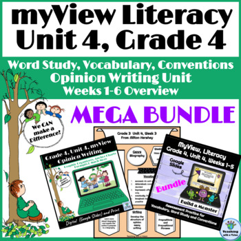 Preview of myView 4th Grade Unit 4 WK1-5 SUPPLEMENT Word Study Spelling Writing Vocabulary