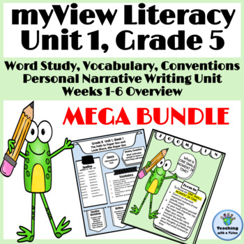 Preview of myView 5th Grade Unit 1 Wks 1-5 Word Study Spelling Writing Vocabulary Test Prep