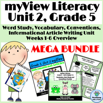 Preview of myView 5th Grade Unit 2 MEGA BUNDLE Word Study Spelling Writing Vocabulary
