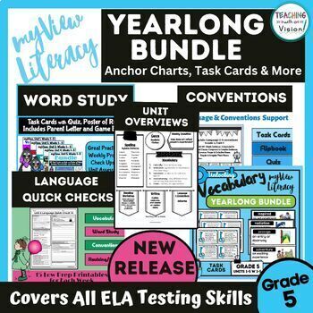 Preview of myView 5th Grade Bundle Units 1-5 Assessment Prep All Essential ELA Skills