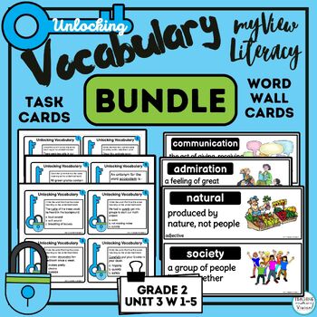 Preview of myView BUNDLE 2nd Grade Unit 3 Editable Vocabulary Word Wall Cards & Activities 