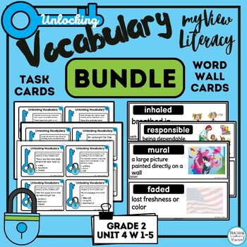 Preview of myView 2nd Grade Unit 4 Weeks 1-5 BUNDLE Editable Vocabulary Cards & Activities 