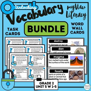 Preview of myView BUNDLE 2nd Grade Unit 5 W1-5 Editable Vocabulary Cards & Activities