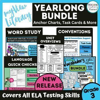 Preview of myView 3rd Grade Bundle Units 1-5 Assessment Prep All Essential ELA Skills