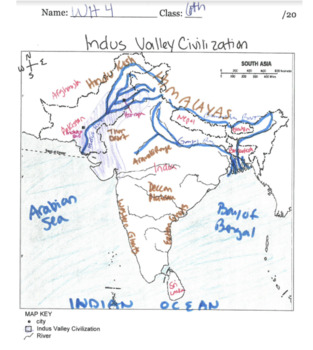 indus valley civilization line map