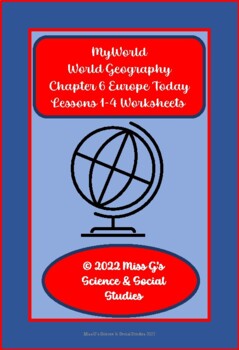 Preview of myWorld World Geography Chapter 6 Europe Today Worksheet Packet