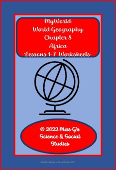 Preview of myWorld World Geography Chapter 8: Africa Worksheet Packet