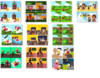 Preview of Sequencing 4 Pictures, speech therapy, autism, special education, SET 5 OF 13