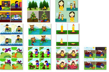 Preview of Sequencing 4 Pictures, speech therapy, autism, special education, SET 4 OF 13
