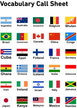 Europe Flags Bingo 6x6 (100 pages + call sheet)