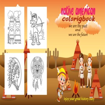 native american childrens coloring books: Art Beautiful and Unique Design  for Baby, Toddlers learning (Paperback)