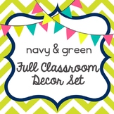 navy blue & green classroom decor set