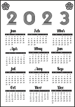 Preview of new year 2023 Calendar Printable ِA3 size